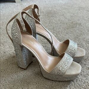 Madden Girl Silver Platform Heels